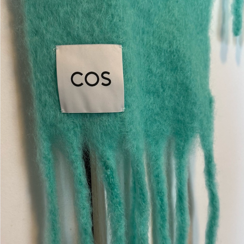 COS Teal Fringe Scarf
